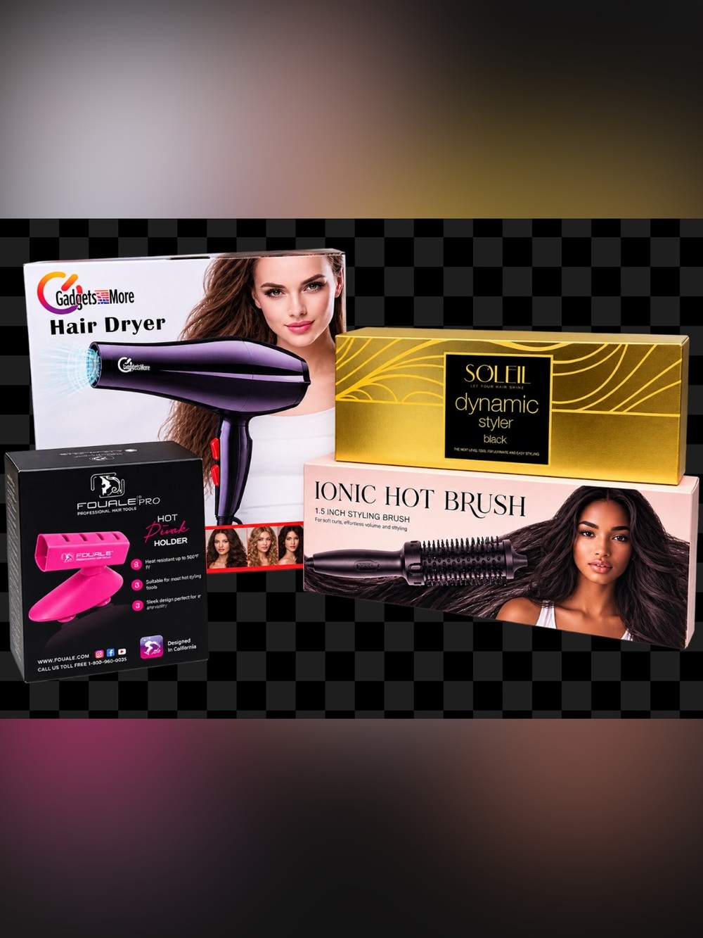 Dynamic Styler Ionic Hot Brush in Black,soleil flat iron, blow dryer, iron holde